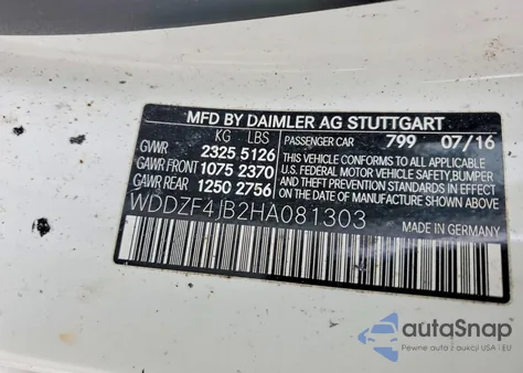 2017 Mercedes-Benz E 300 из США, поврежденный, VIN WDDZF4JB2HA081303